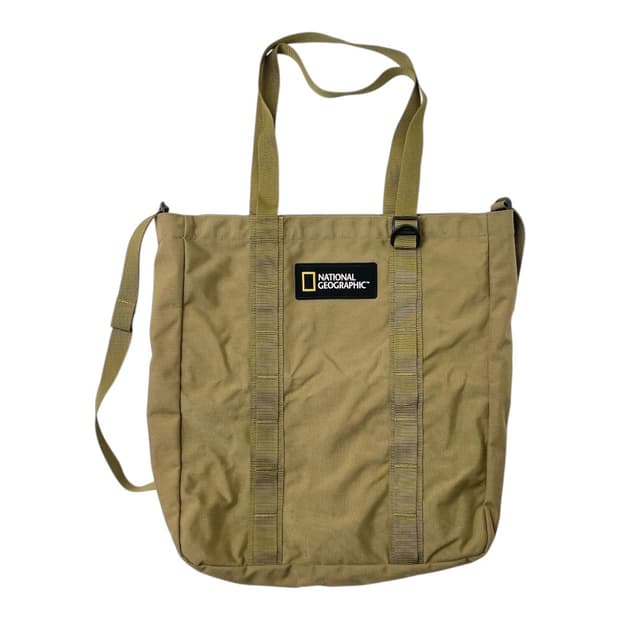 [중고] 내셔널지오그래픽 나일론 에코백 토트백 카키