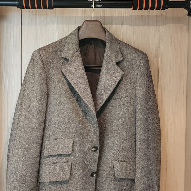 브라운/그레이 모직 자켓 L(하자)