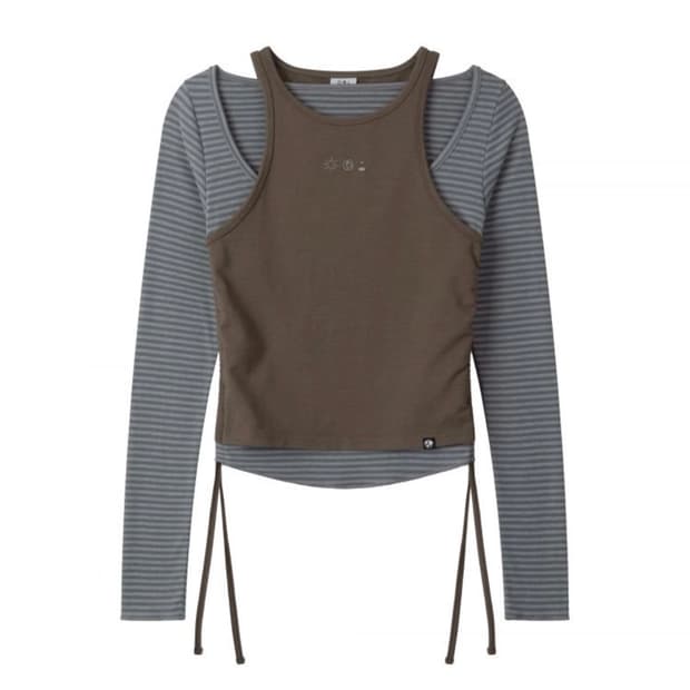 얼스지구 TWIN LAYERED LONG SLEEVE (BROWN)