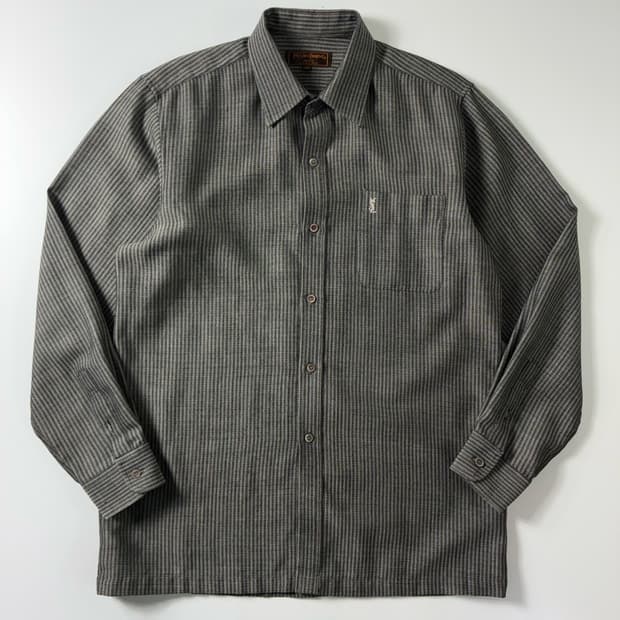 Yves Saint Laurent  입생로랑 자수 차콜 스트라이프 셔츠