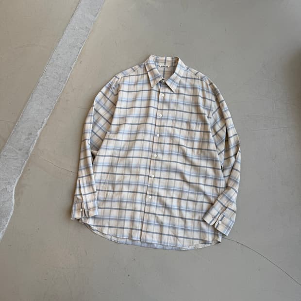 오라리 슈퍼 라이트 울 체크 셔츠