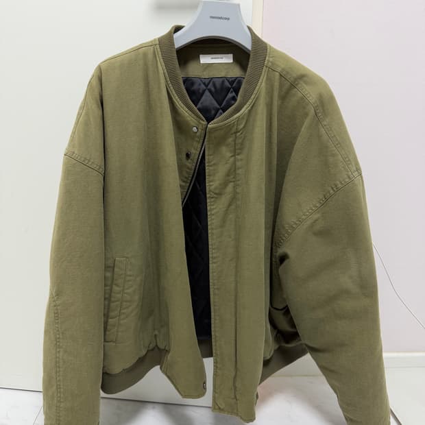 논노드 서퍼 다이 서지 봄버 자켓 빈티지 카키