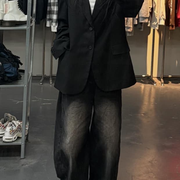 인사일런스 투버튼 블레이저 자켓 A3346