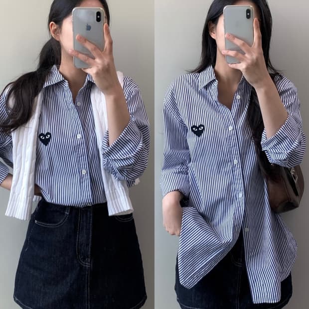 꼼데가르송 스트라이프 셔츠 