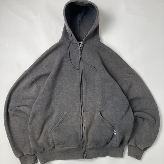 90s Russell Zip Up Hoodie (charcoal)