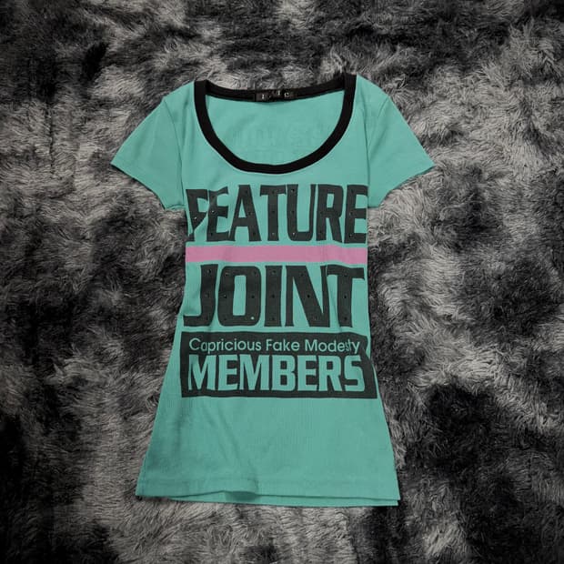 민트 레터링 반팔 링거 티셔츠