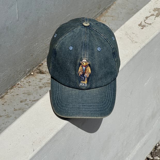 [F] 폴로 랄프로렌 베어 곰돌이 데님 볼캡 모자