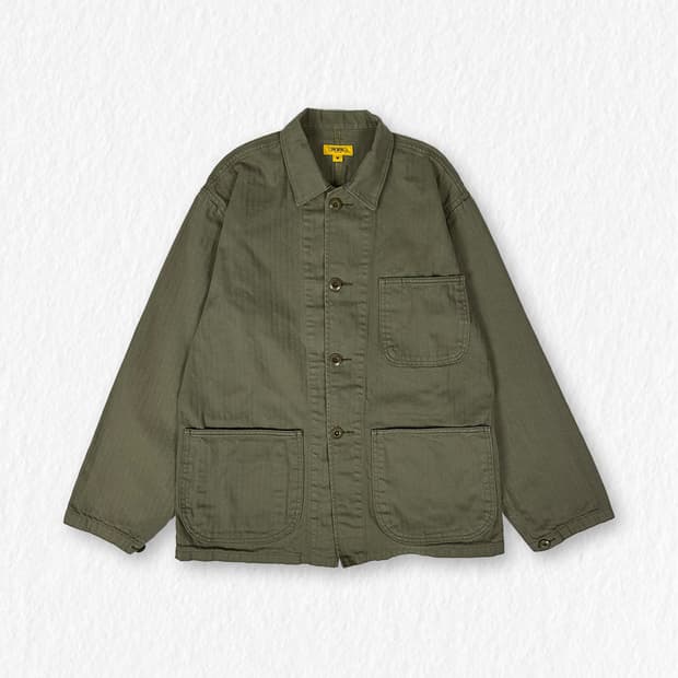 더레스큐 카키 코튼 자켓