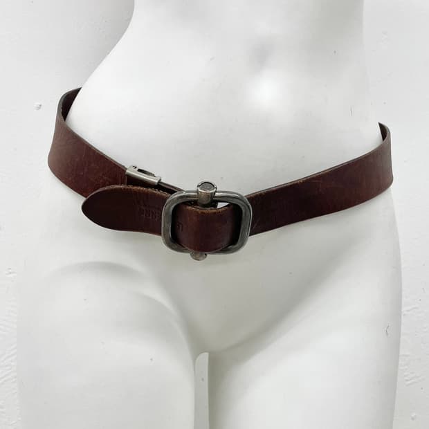 리얼레더 통가죽 볼드 버클 벨트