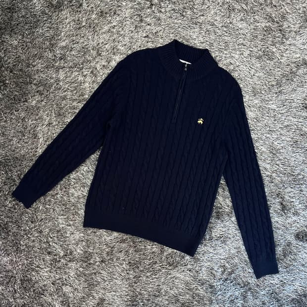 브룩스브라더스 남성 울 100% 하프넥 니트 L(105)