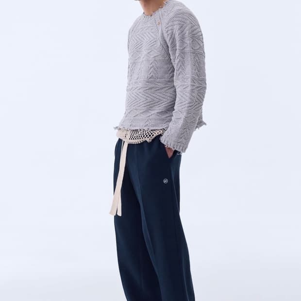 렉토 로고 자수 코튼 저지 스웻팬츠 잉크 네이비 M