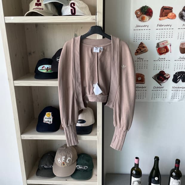 아디다스 크롭 가디건