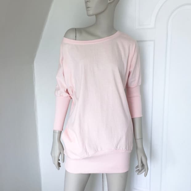 Baby Pink Wide Neck Mini Dress