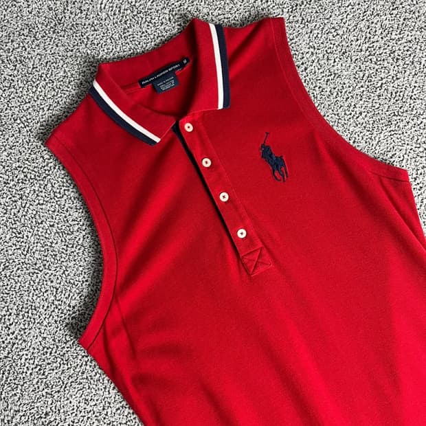 Ralph Lauren . 폴로랄프로렌 빅포니 민소매 PK원피스