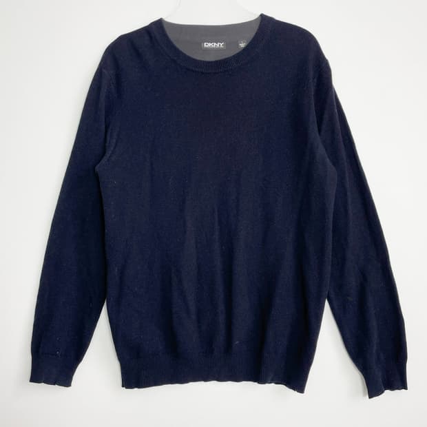 D2 DKNY 네이비 캐시미어 니트 스웨터 L사이즈