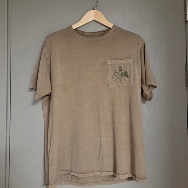 RRL 가먼트 다이 저지 그래픽 반팔 티셔츠 XL