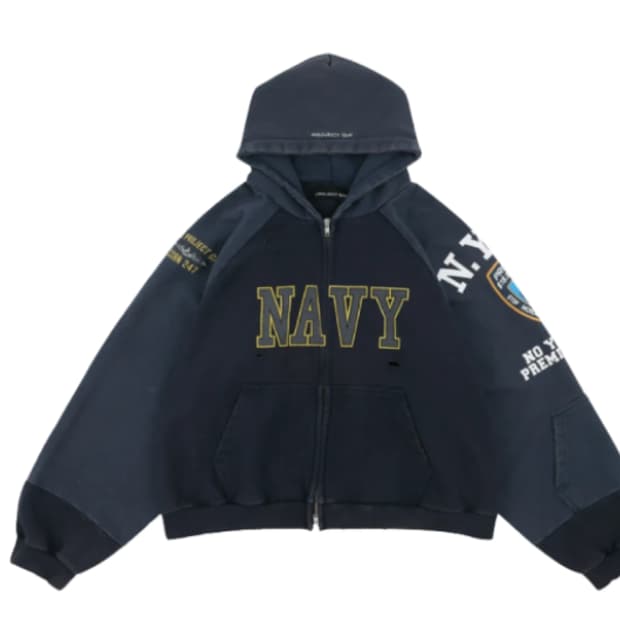 [3] 프로젝트 G/R 리컨스트럭티드 폴디드 집 후드 네이비