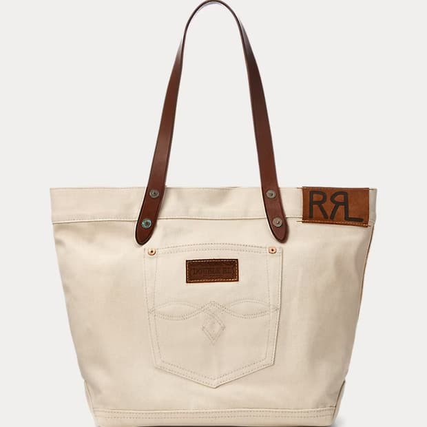 rrl 레더 드림 트윌 토트 백