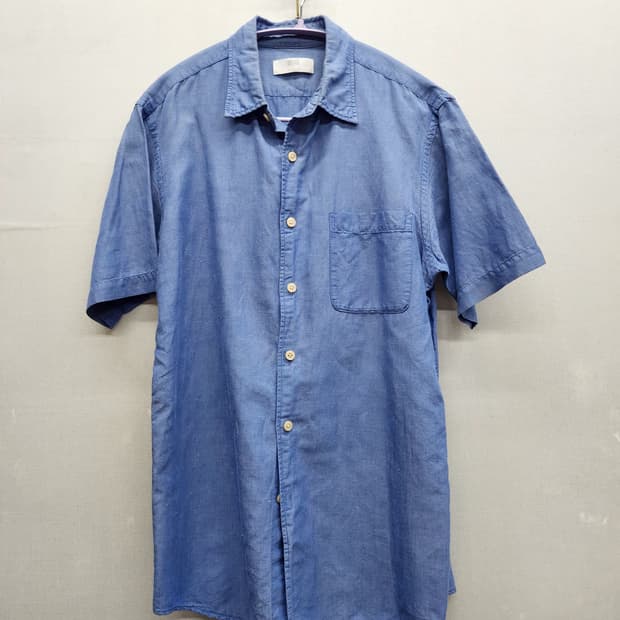 유니클로 원포켓 린넨혼방 반팔셔츠 M(M) 남여공용