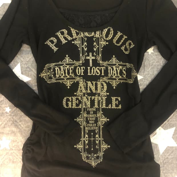 고스트오브할렘 레터링 십자가 롱슬리브