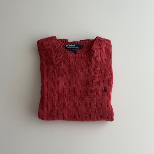 폴로 랄프로렌 실크 케이블 니트 L
