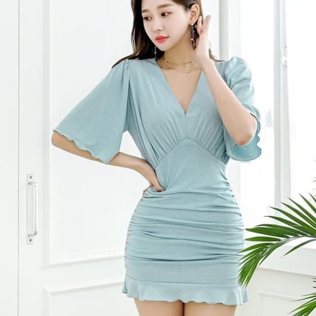 (새상품) 셔링미니원피스 홀복원피스