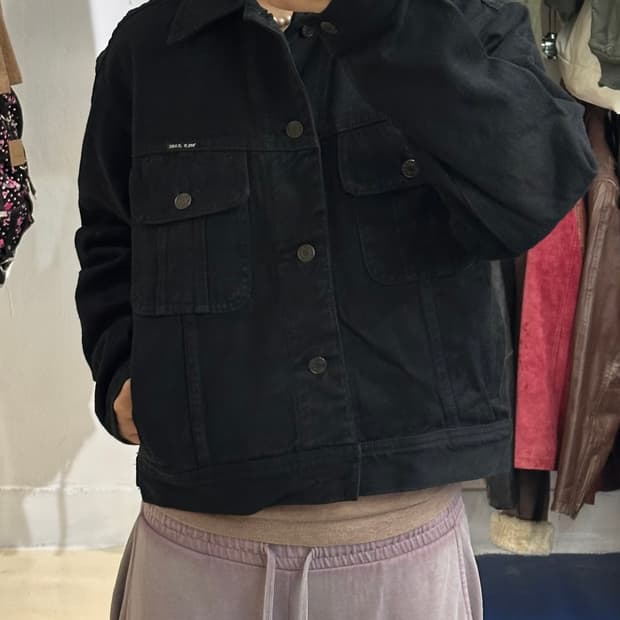 USA wild jeans 블랙 데님 자켓