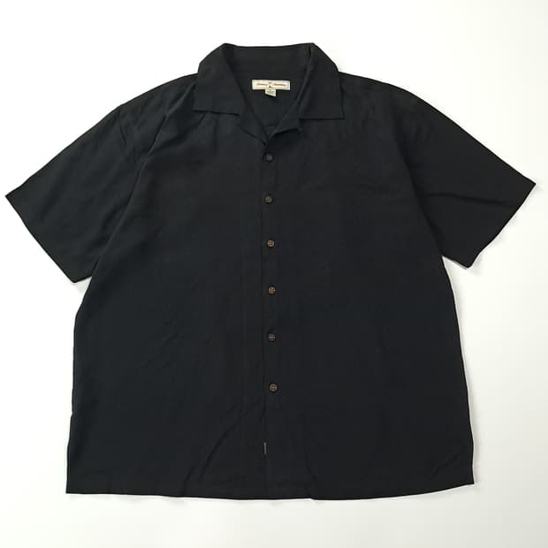 CK953 XL 토미바하마 00s 실크 블랙 하와이안 캠프 셔츠 남방