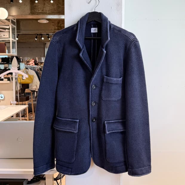 cp컴퍼니 네이비 울 니트 블레이저 자켓 