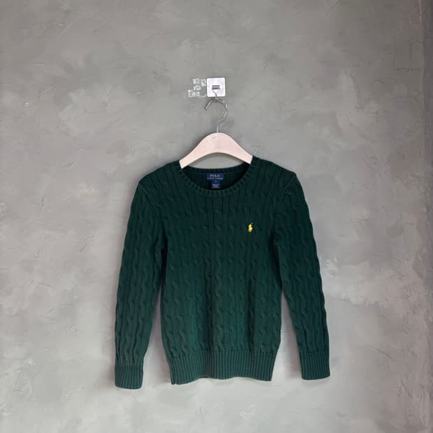 폴로 랄프로렌 꽈배기 니트 그린