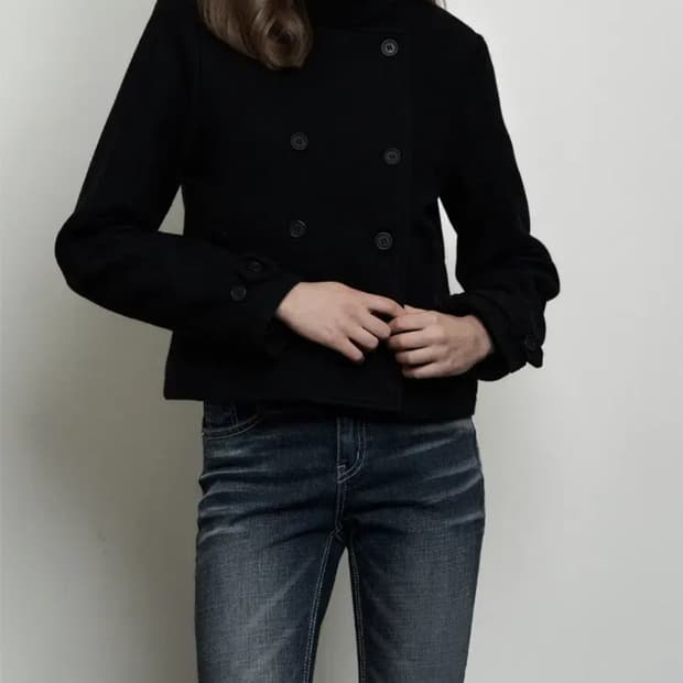 시너진 플레인 울 더블 코트 블랙 워니하우스 보헤미안서울