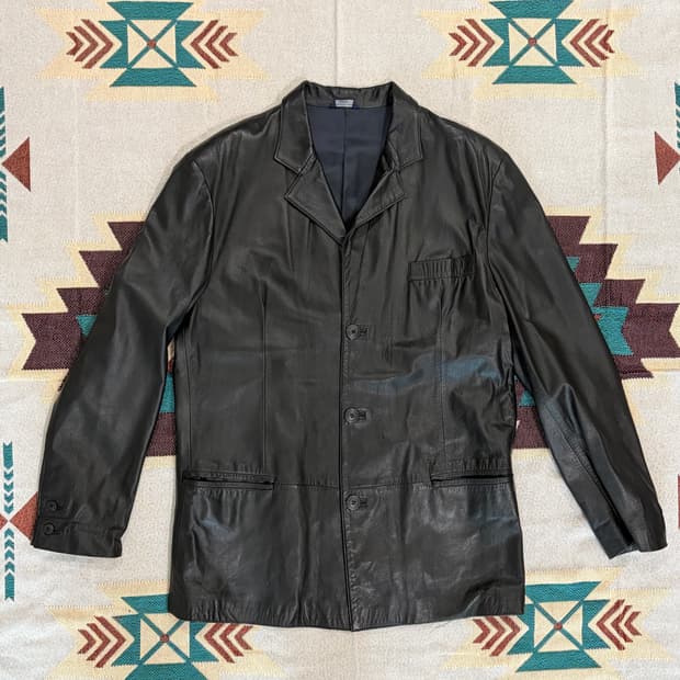 90s Centromoda 이태리 레더 블레이저 카코트