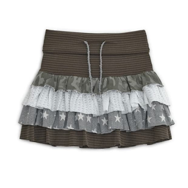 캉캉 레이어드 스커트 브라운