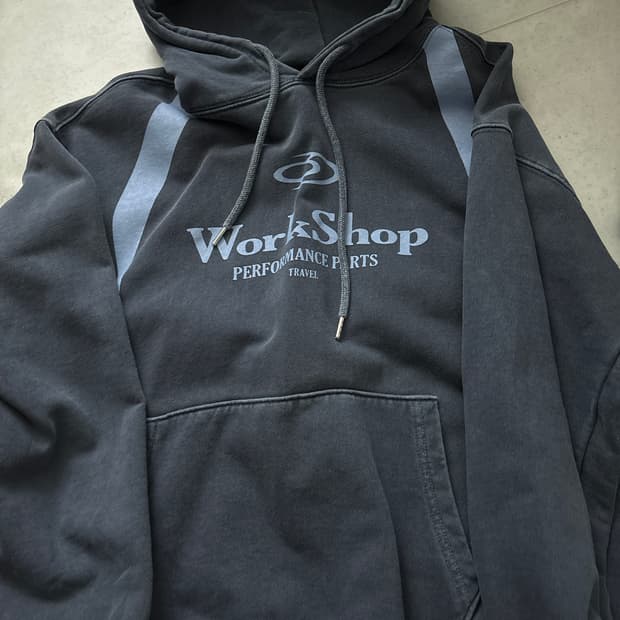 워크샵 디비전 피그먼트 후드티 다크블루