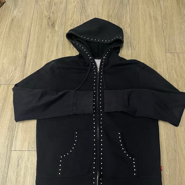 리바이스 스터드 후드집업 블랙 XL