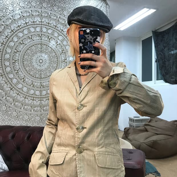 아베크롬비 체크 코튼 블레이저 자켓