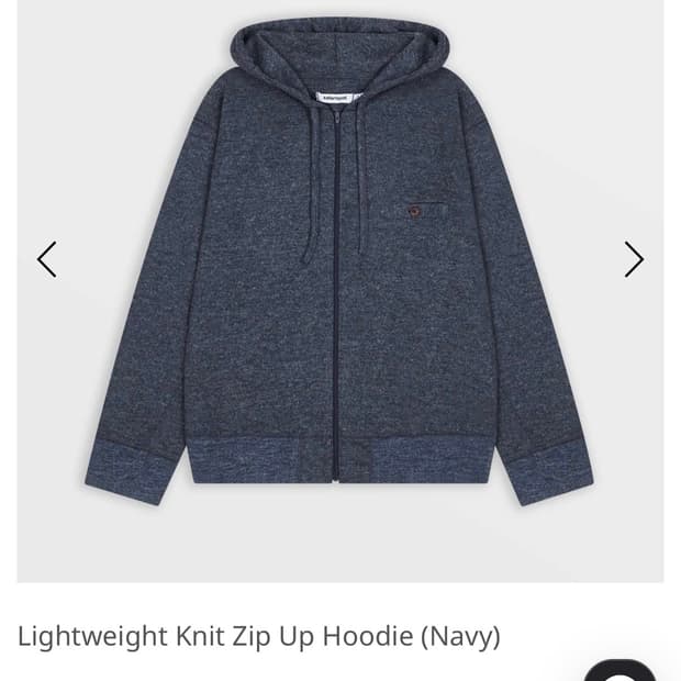 Lightweight Knit Zip Up Hoodie (Navy)