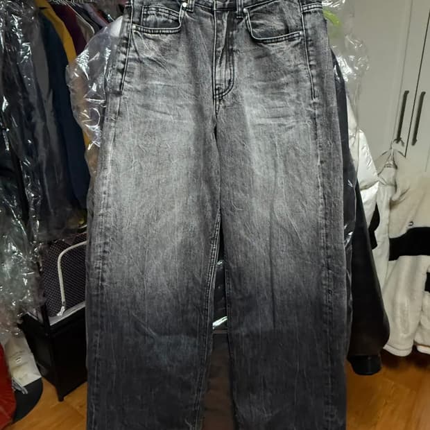 엘무드 - 맥스와이드 데님 팬츠 (볼트블랙/44)