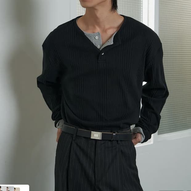 새상품) 주앙옴므 헨리넥 롱슬리브 세트 M 사이즈 팝니다.