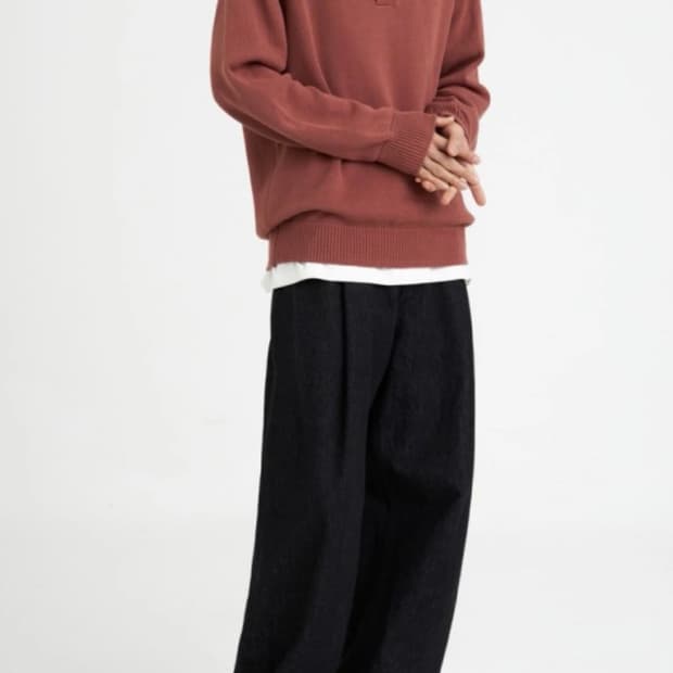 유스 youth 니트 카라 티셔츠 로즈핑크