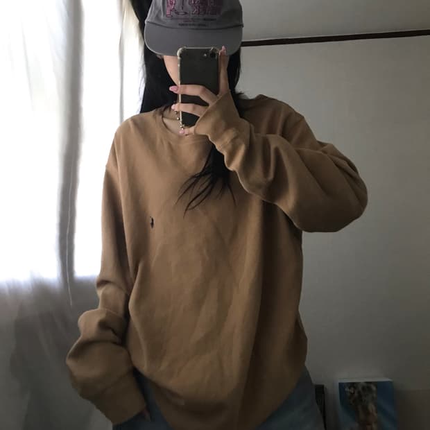 폴로 베이지 와플 롱슬리브