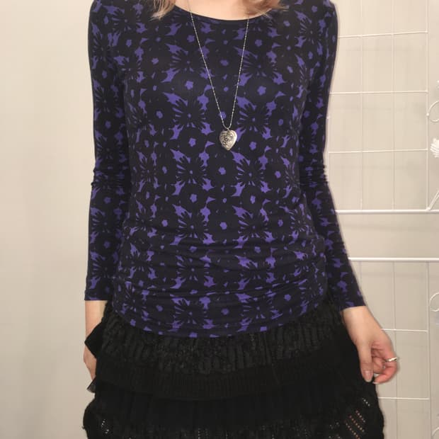 jpn vintage purple pattern long sleeve