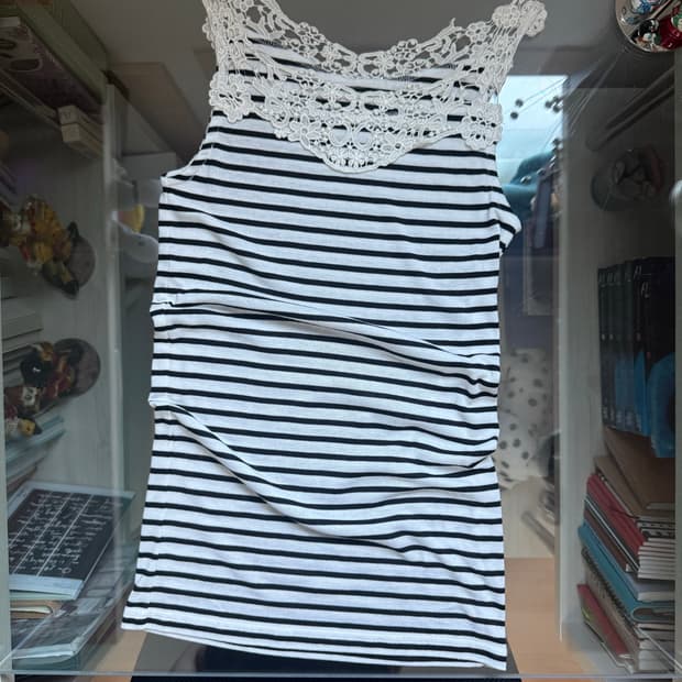 Floral Lace Striped Sleeveless