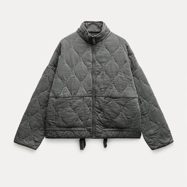 [M] ZARA 자라 빈티지 워싱 피그먼트 다잉 퀼팅 패딩 점퍼