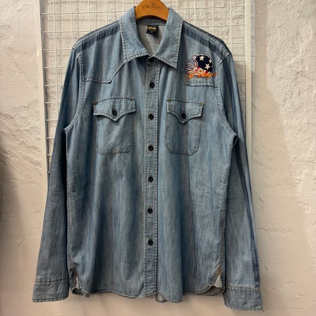 VTG UCLA 패치 로고 데님 셔츠 L