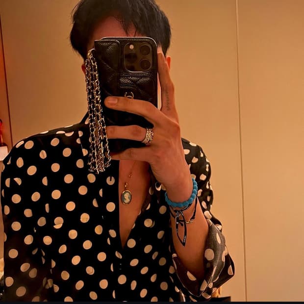 16ss 생로랑 도트 디스 셔츠 지드래곤 착용