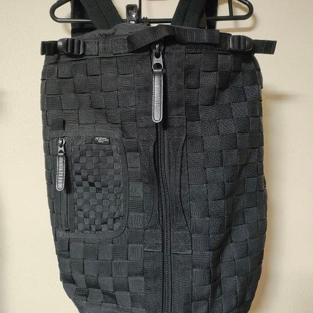 포터 위빙 디테일 백팩 블랙