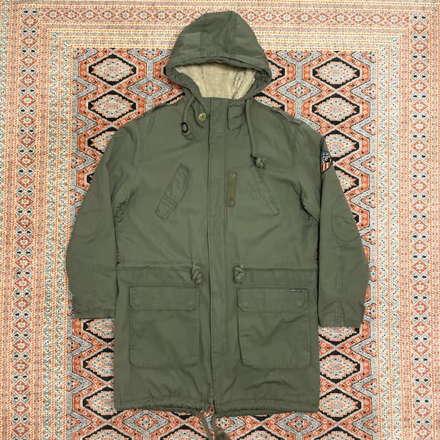 타미힐피거데님 카키 롱 야상점퍼 남성L