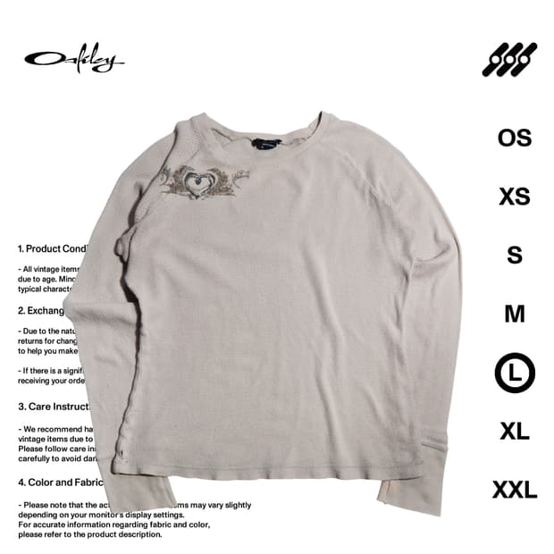 오클리 00s y2k 고딕스타일 L사이즈 와플 롱슬리브