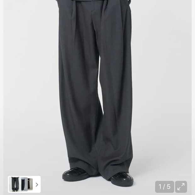미세키 서울 맨 Two tuck wide pants CHARCOAL 2